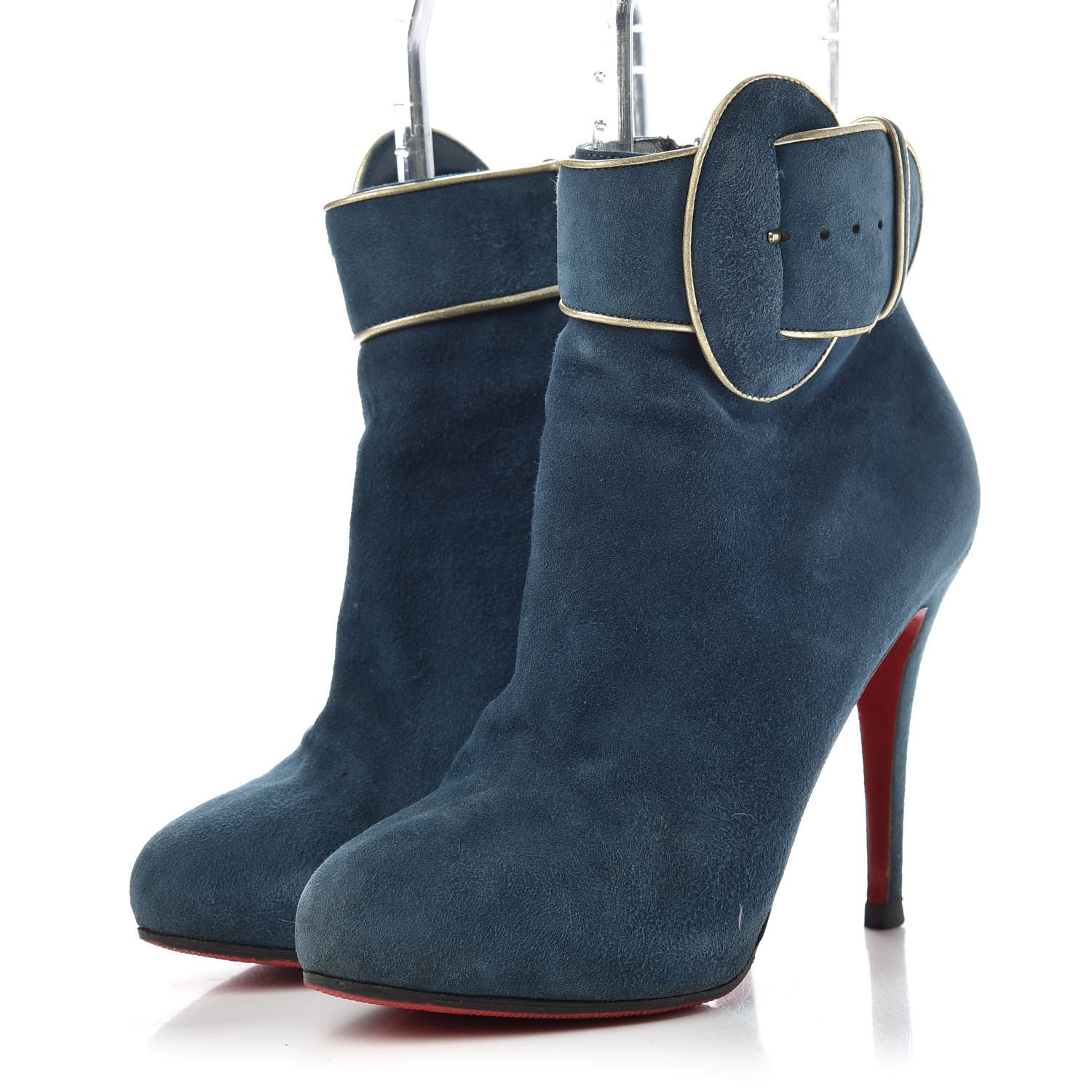 Christian Louboutin Suede Trottinette 140 Ankle Boots 39.5 Blue 3 of 9