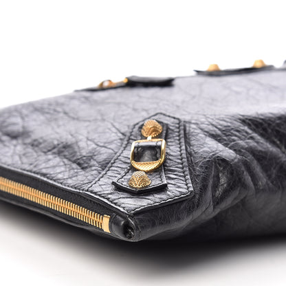 Balenciaga Agneau Giant 12 Gold Hardware Pouch Clutch Black 8 of 9