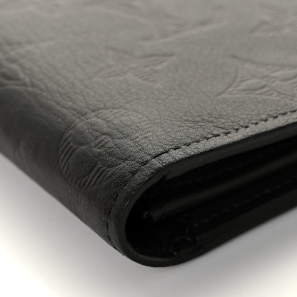 Louis Vuitton Calfskin Monogram Shadow Brazza Wallet Black 8 of 10