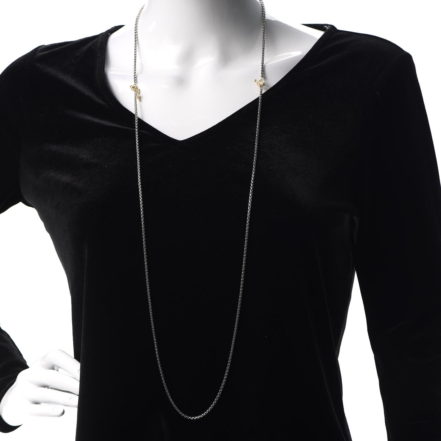 David Yurman Sterling Silver 14K Yellow Gold Bel Aire Chain Necklace 2 of 5