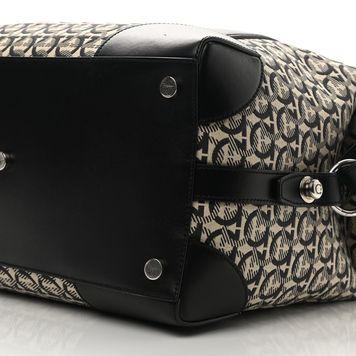 Canvas Calfskin Gancini Weekender Bag Black