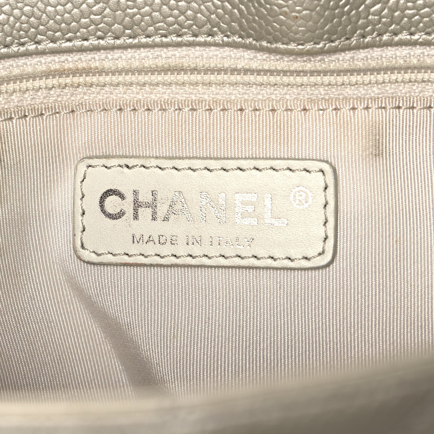 Chanel Metallic Caviar Quilted Grand Shopping Tote GST Pearl 6 of 15