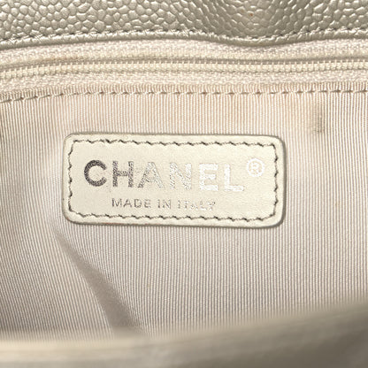 Chanel Metallic Caviar Quilted Grand Shopping Tote GST Pearl 6 of 15
