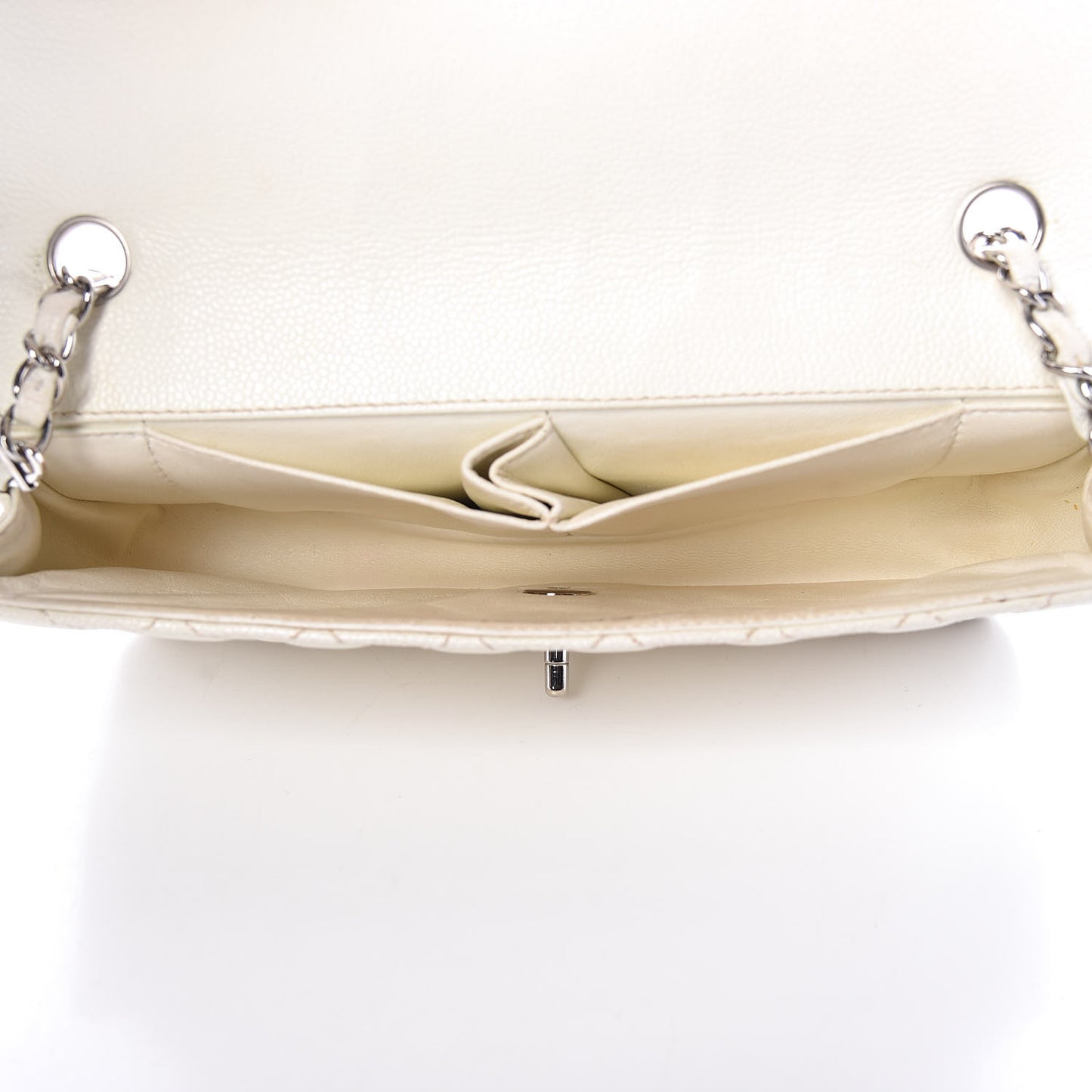 Caviar Quilted East West Flap White