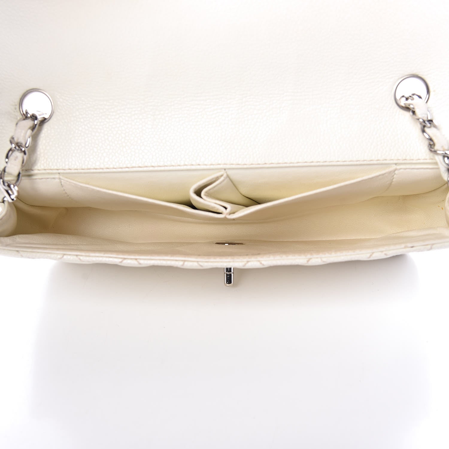 Chanel Caviar Quilted East West Flap White 5 of 18
