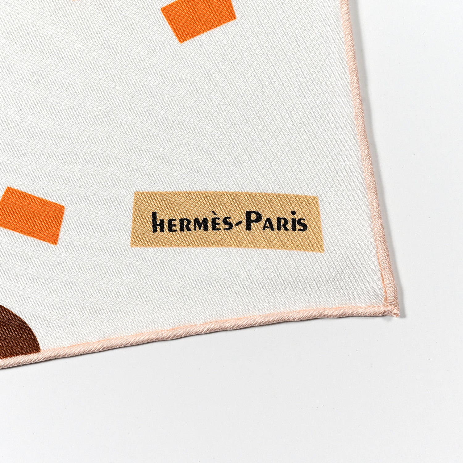 Hermes Silk Gavroche Just Married Scarf 45 White Beige Corail 2 of 4