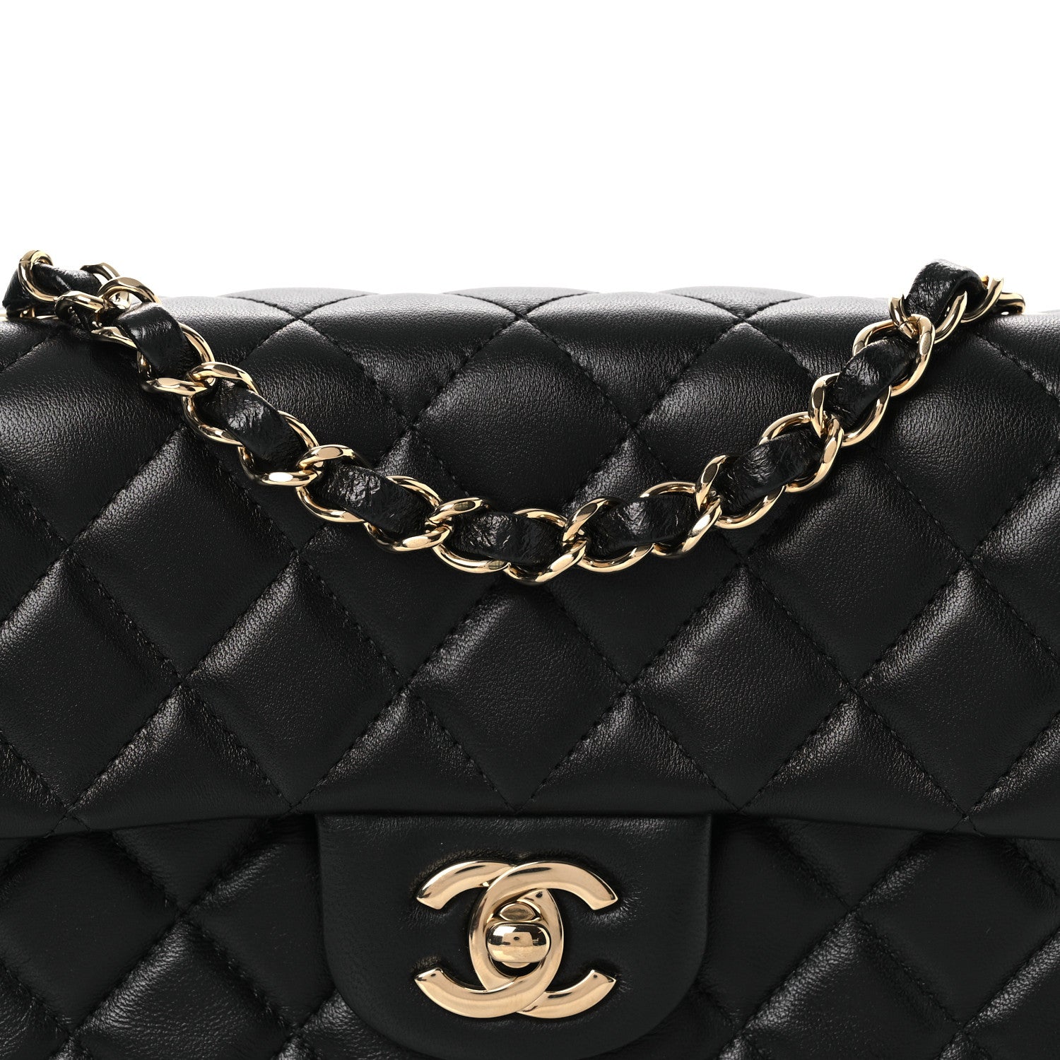 Chanel Lambskin Quilted Mini Rectangular Flap Black 8 of 12