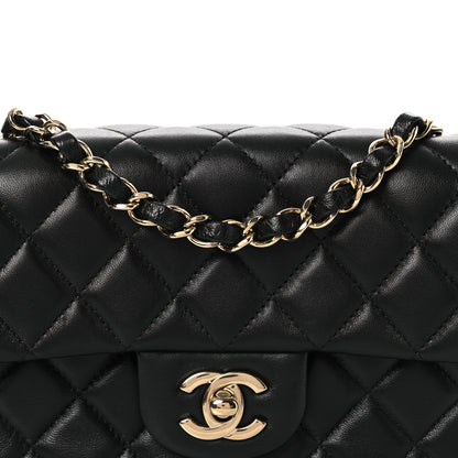 Chanel Lambskin Quilted Mini Rectangular Flap Black 8 of 12