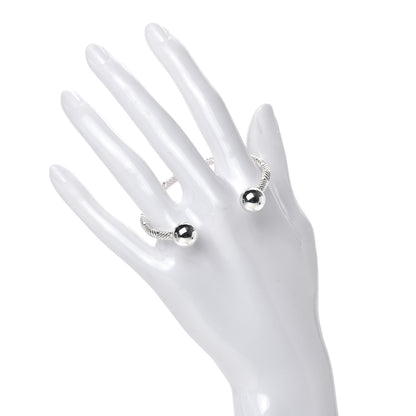 Tiffany Sterling Silver Textured Barbell Cuff Bracelet 2 of 5