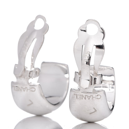 Chanel Sterling Silver Logo Clip-On Earrings 3 of 5