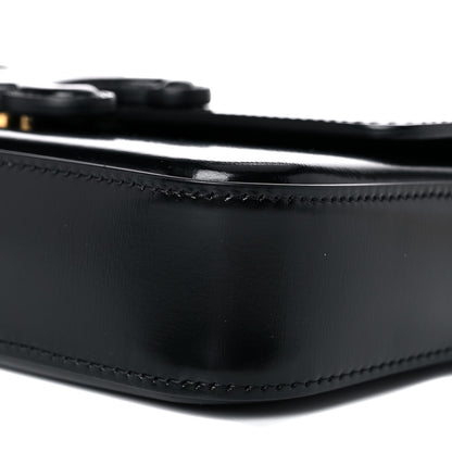 Celine Shiny Calfskin Cuir Triomphe Chain Shoulder Bag Black 10 of 12
