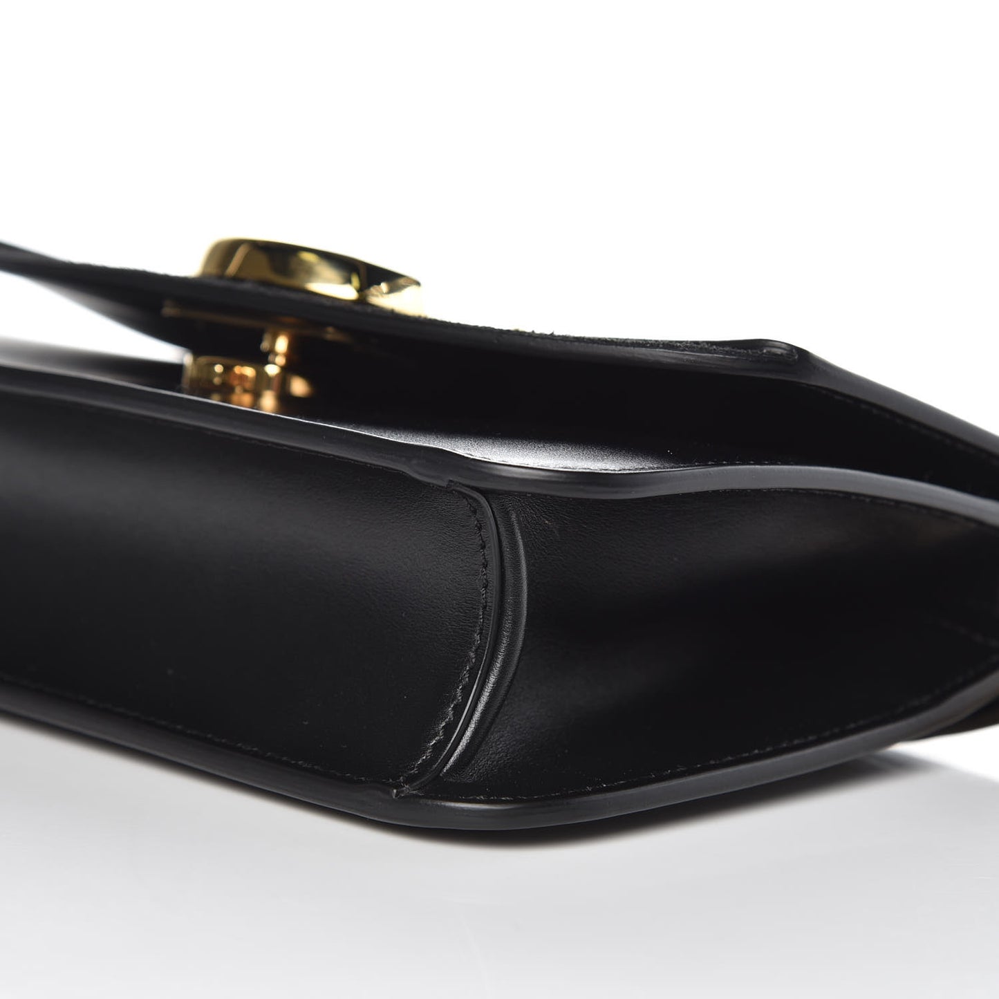 Calfskin Suede C Clutch With Chain Black