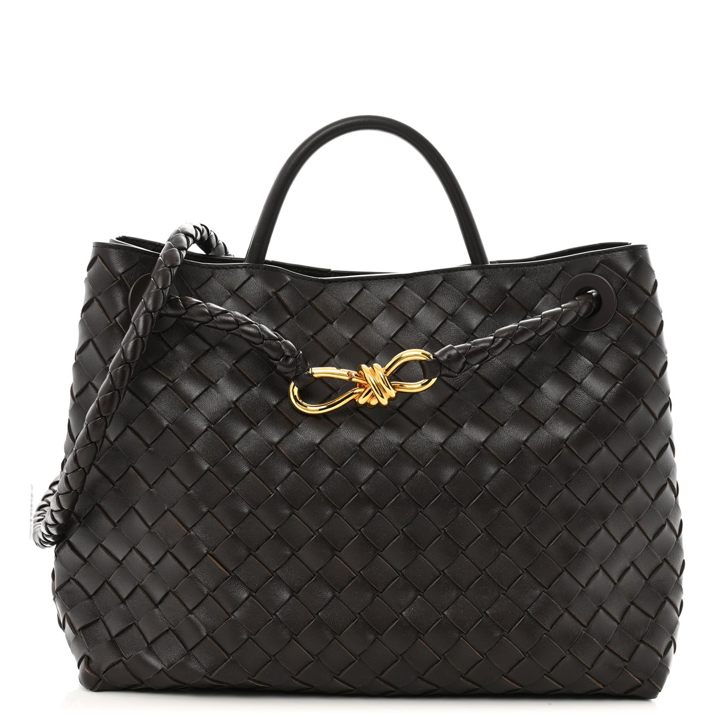 Nappa Intrecciato Medium Andiamo Shoulder Bag Fondant