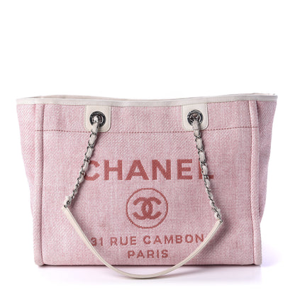 Chanel Canvas Small Deauville Tote Pink 1 of 13