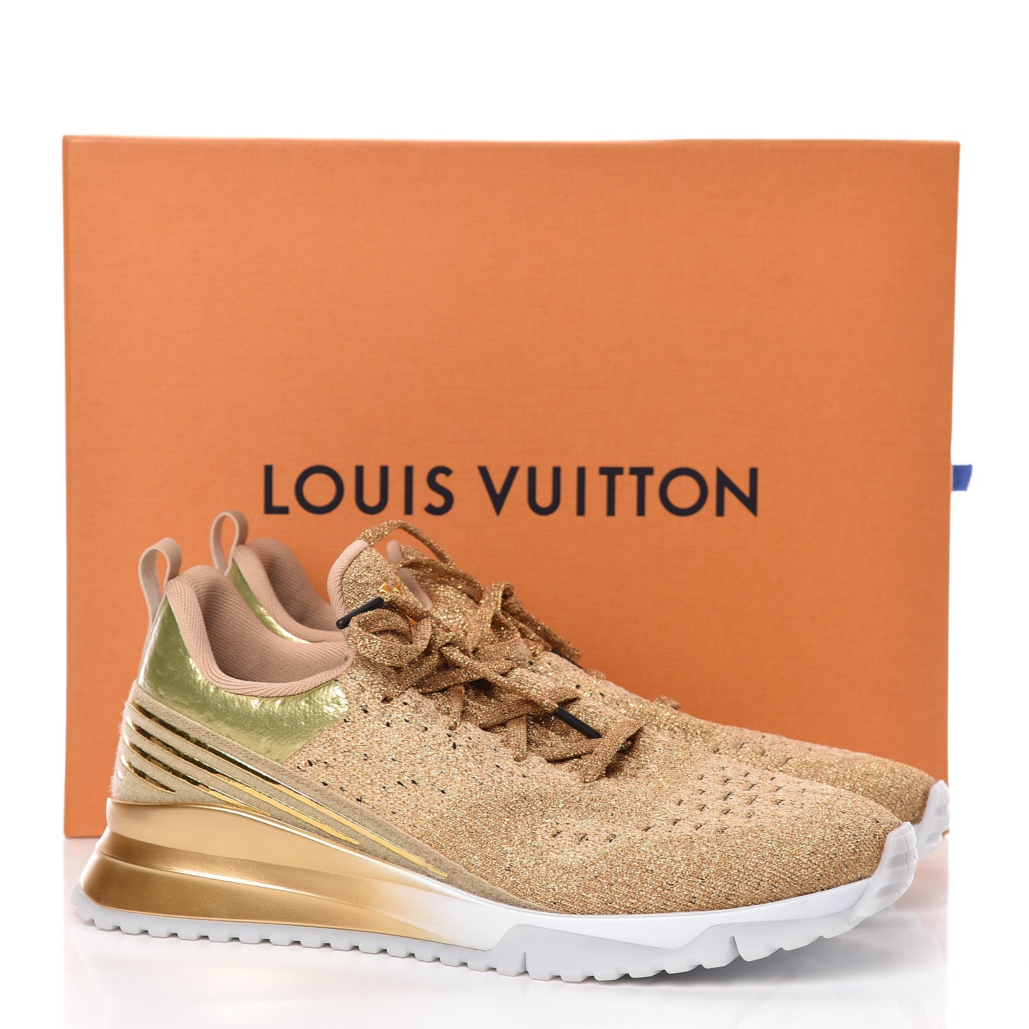 Louis Vuitton Technical Knit Mens V.N.R Sneakers 8.5 Gold 11 of 11
