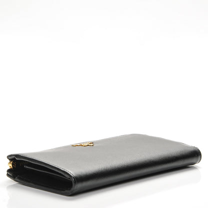 Prada Saffiano Metal Zip Around Wallet Nero Black 4 of 7