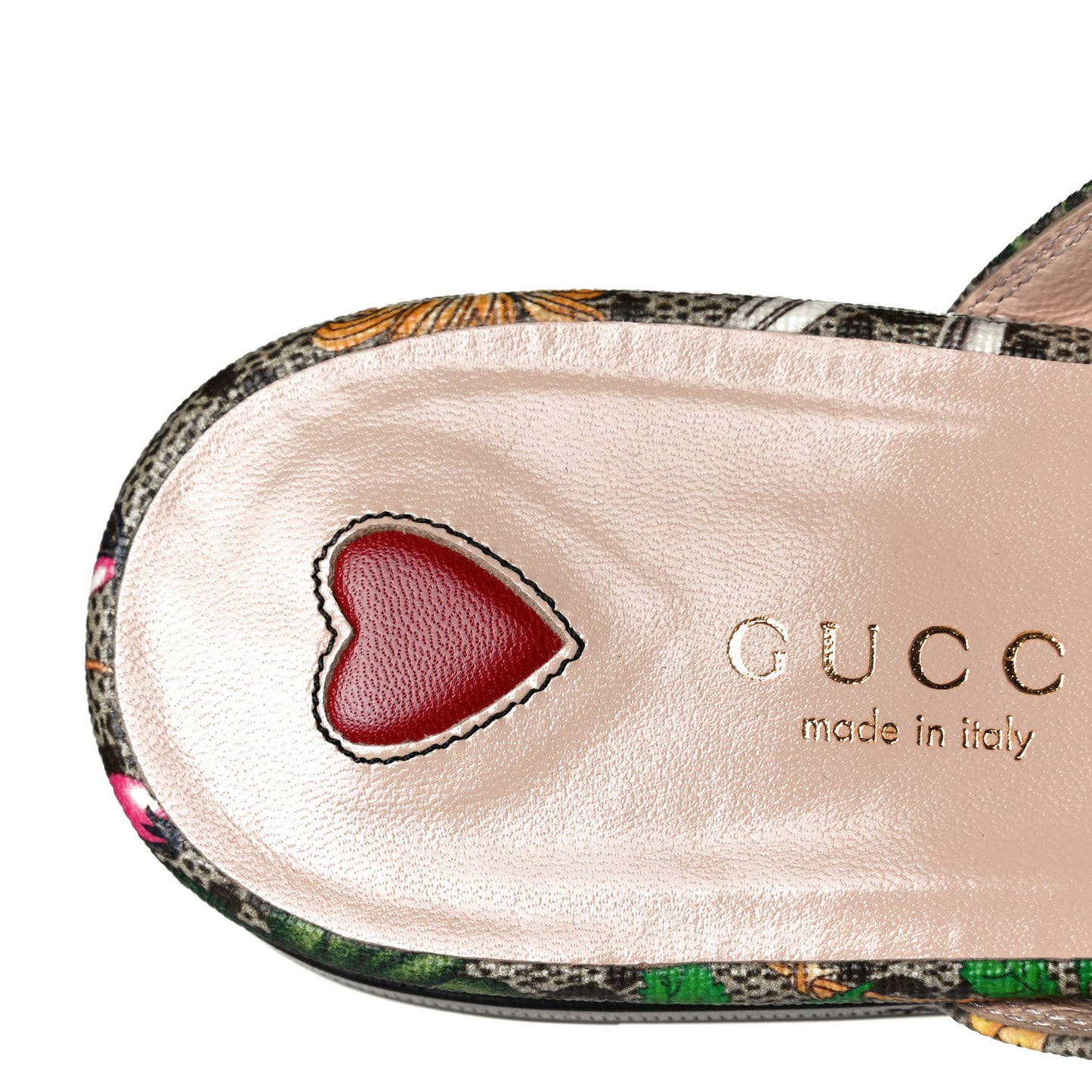 GG Supreme Monogram Flora Womens Princetown Slippers 39 Beige Ebony Multicolor Rosso