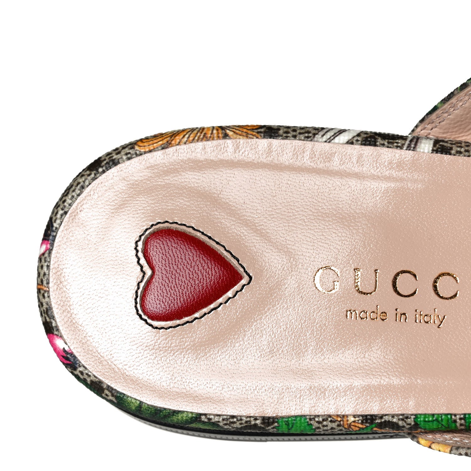Gucci GG Supreme Monogram Flora Womens Princetown Slippers 39 Beige Ebony Multicolor Rosso 7 of 9