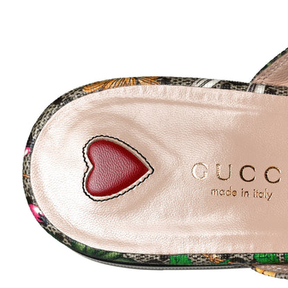 Gucci GG Supreme Monogram Flora Womens Princetown Slippers 39 Beige Ebony Multicolor Rosso 7 of 9