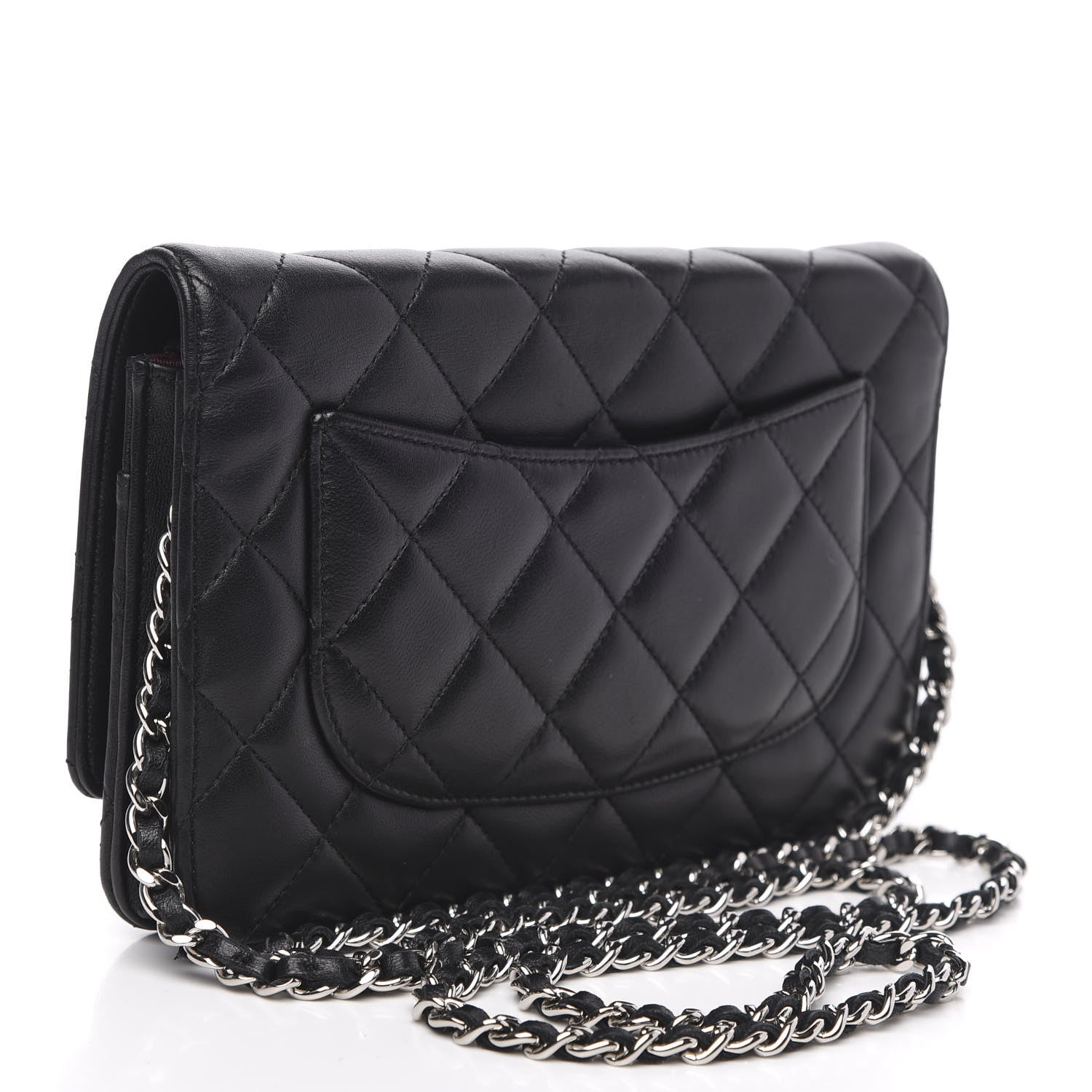 Chanel Lambskin Quilted Wallet On Chain WOC Black 3 of 14