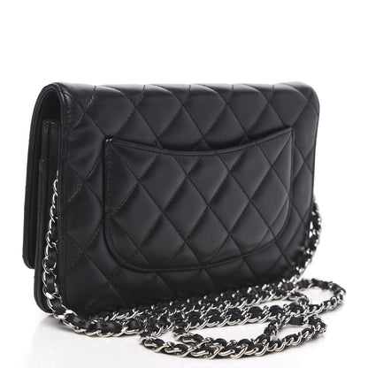 Chanel Lambskin Quilted Wallet On Chain WOC Black 3 of 14