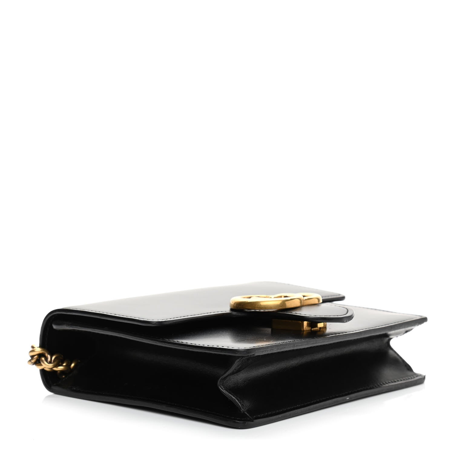 Gucci Knight Calfskin Small GG Marmont Chain Handle Bag Black 4 of 14
