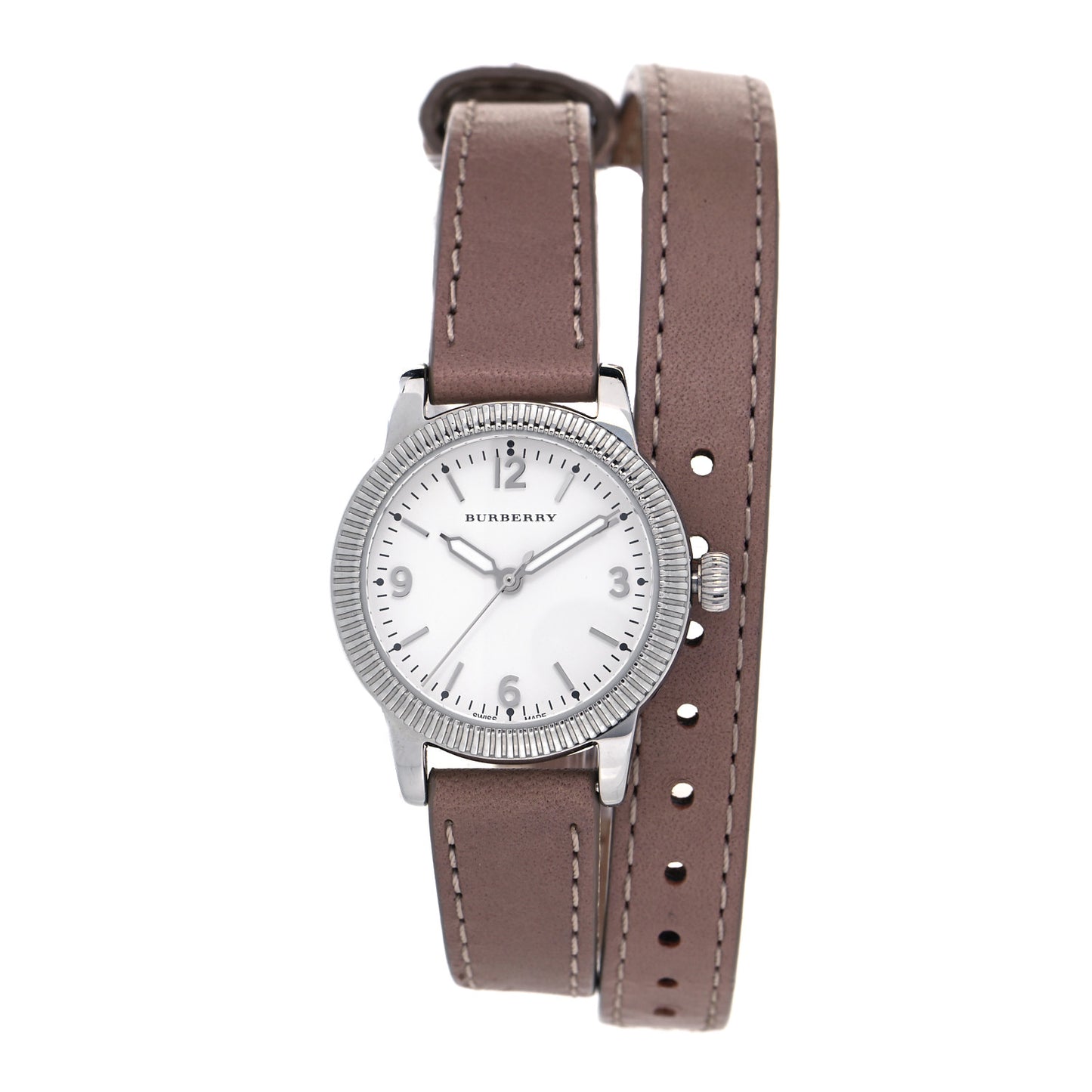 Stainless Steel Calfskin 30mm Double Wrap Quartz Watch BU7847