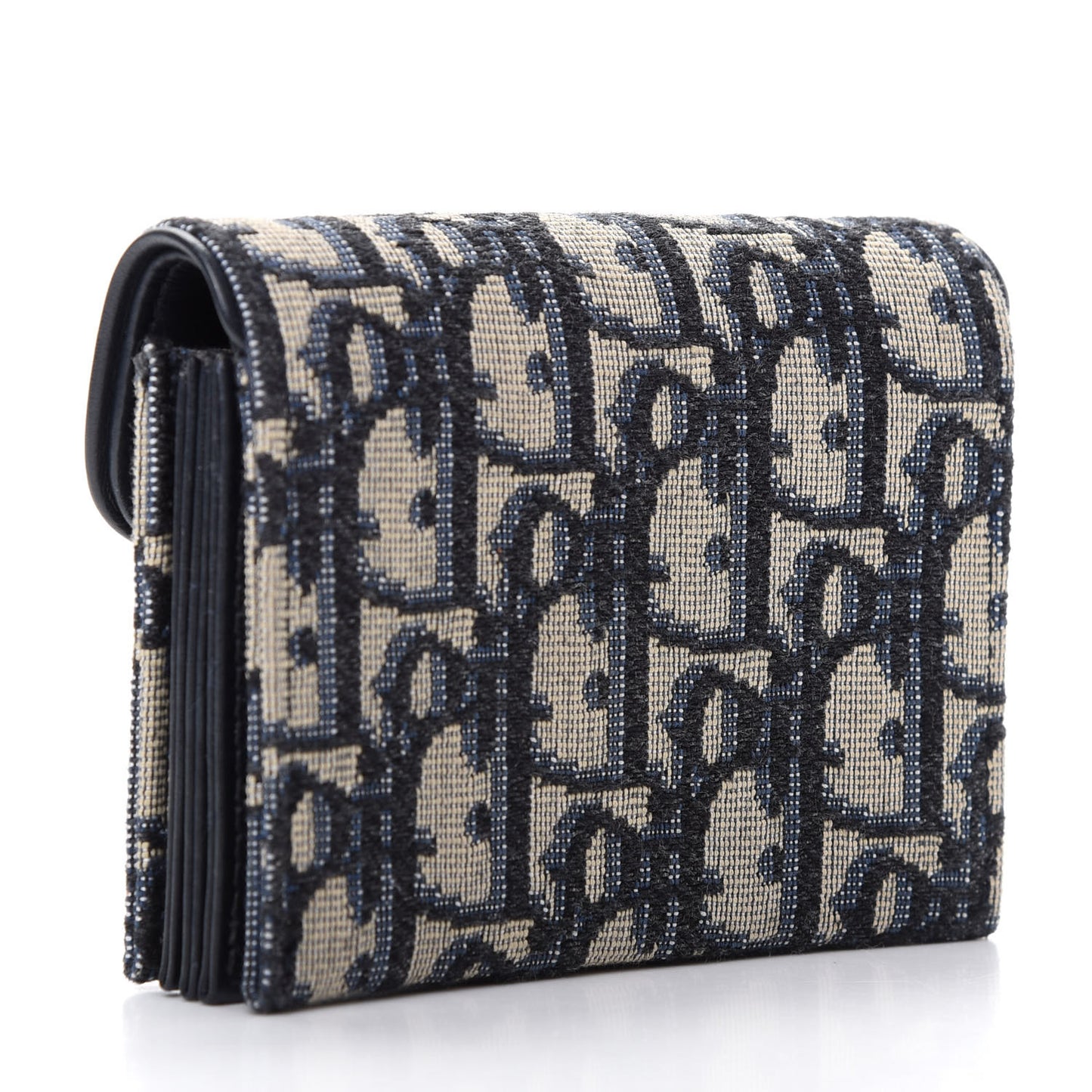 Oblique Saddle Card Holder Blue