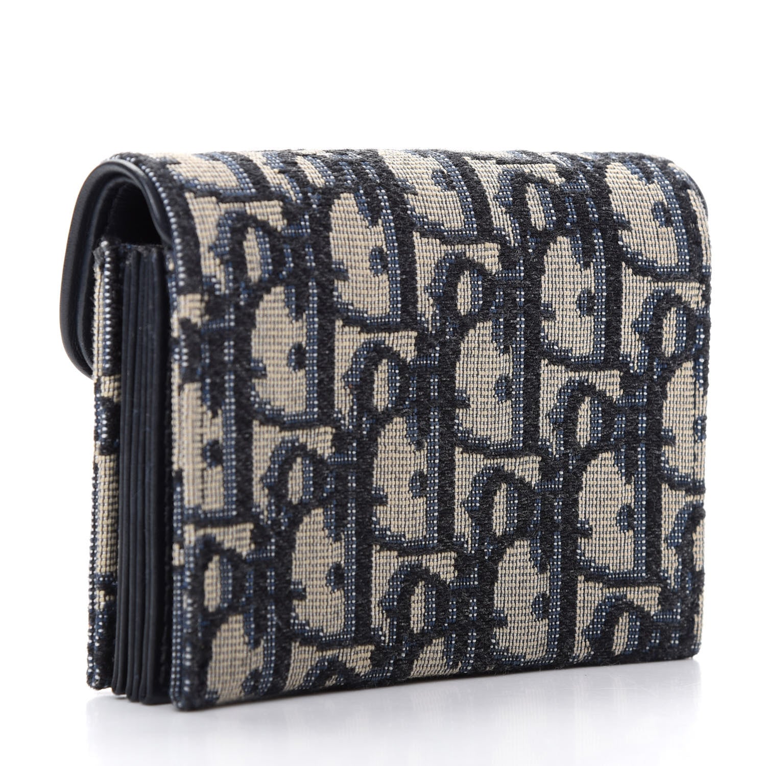 Christian Dior Oblique Saddle Card Holder Blue 3 of 7