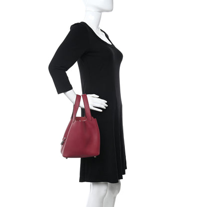 Hermes Taurillon Clemence Picotin Lock 18 PM Rubis 2 of 8