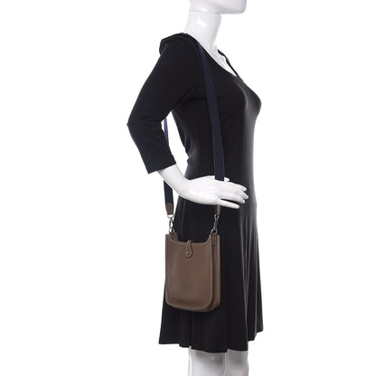 Hermes Taurillon Clemence Amazone Evelyne TPM Etoupe Bleu Indigo 2 of 11