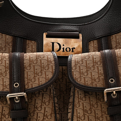 Christian Dior Monogram Pocket Satchel Brown Beige 8 of 13