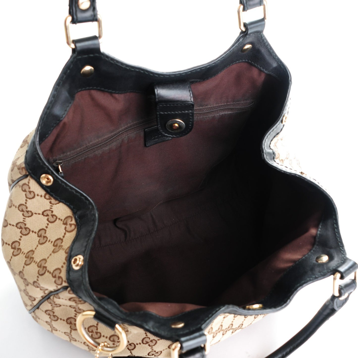 Monogram Medium Sukey Tote Beige Ebony Black