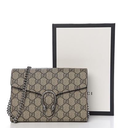 Gucci GG Supreme Monogram Mini Dionysus Chain Wallet Beige Taupe 10 of 10