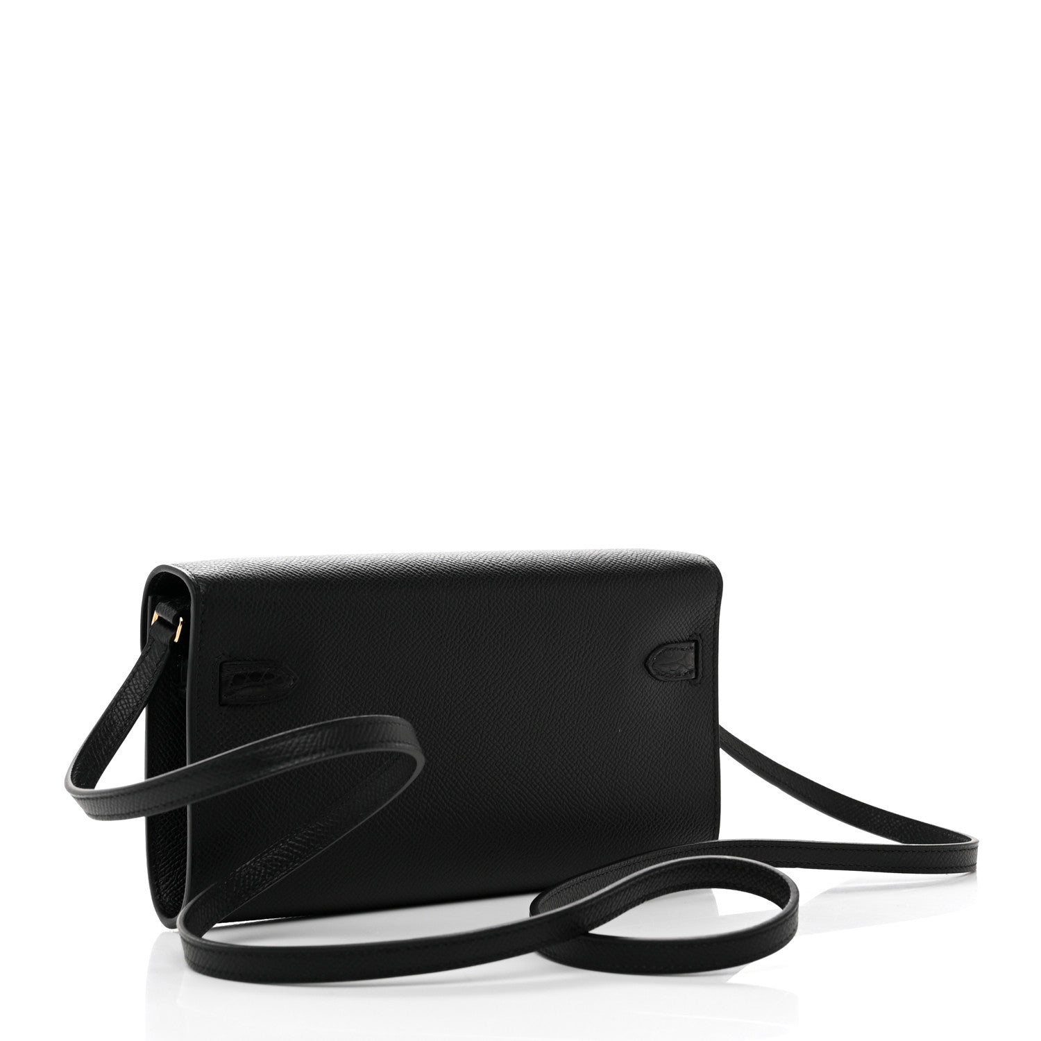 Hermes Epsom Matte Alligator Touch Kelly Wallet To Go Black 2 of 5