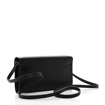 Hermes Epsom Matte Alligator Touch Kelly Wallet To Go Black 2 of 5