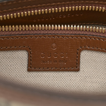 Gucci GG Supreme Monogram Azalea Calfskin Retro Interlocking G Chain Shoulder Bag Beige Ebony Brown Sugar 6 of 10