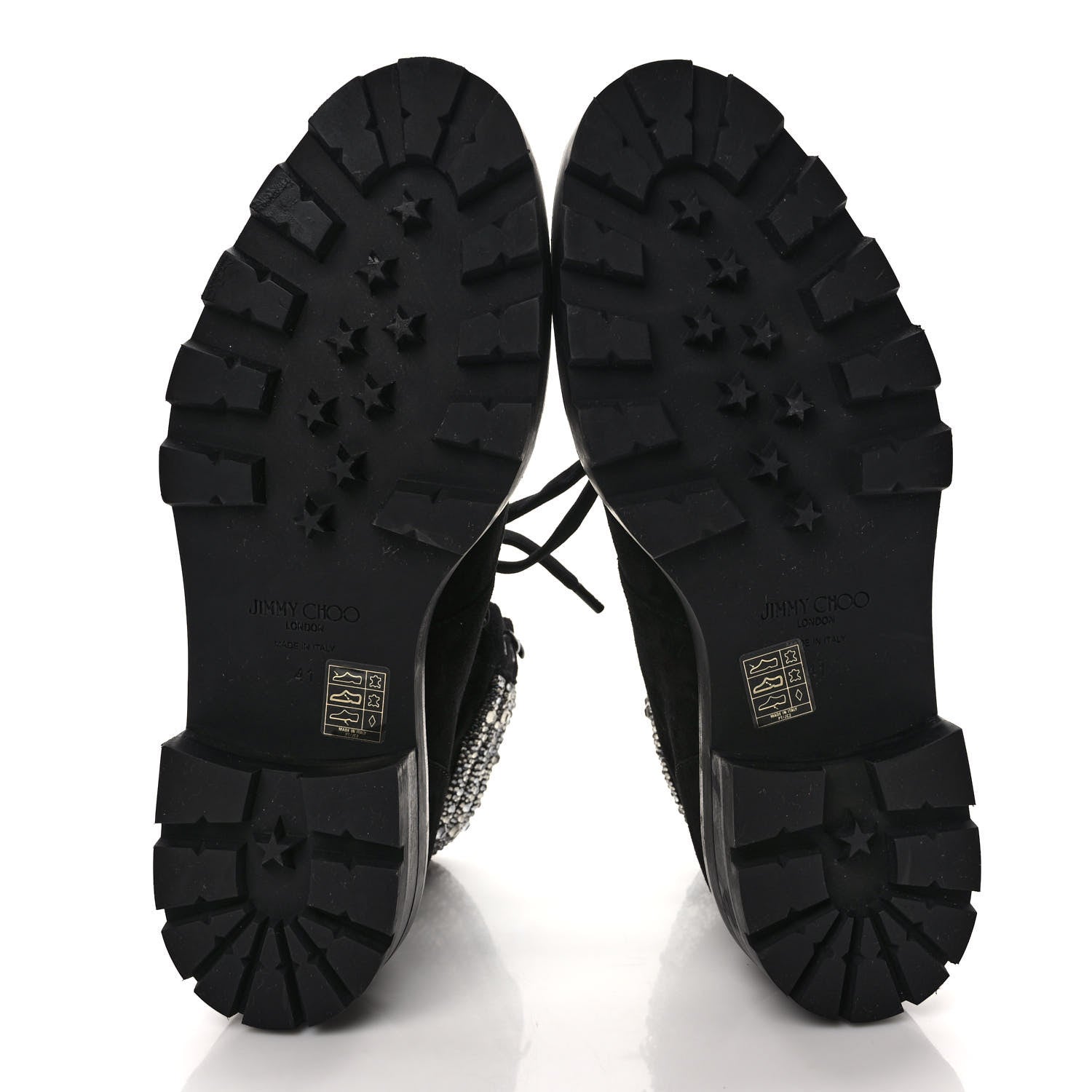 Jimmy Choo Suede Swarovski Crystal Womens Eshe Flat Boots 41 Black 5 of 7