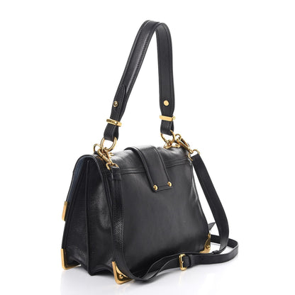 Prada Calfskin Saffiano Cahier Top Handle Bag Black 3 of 8