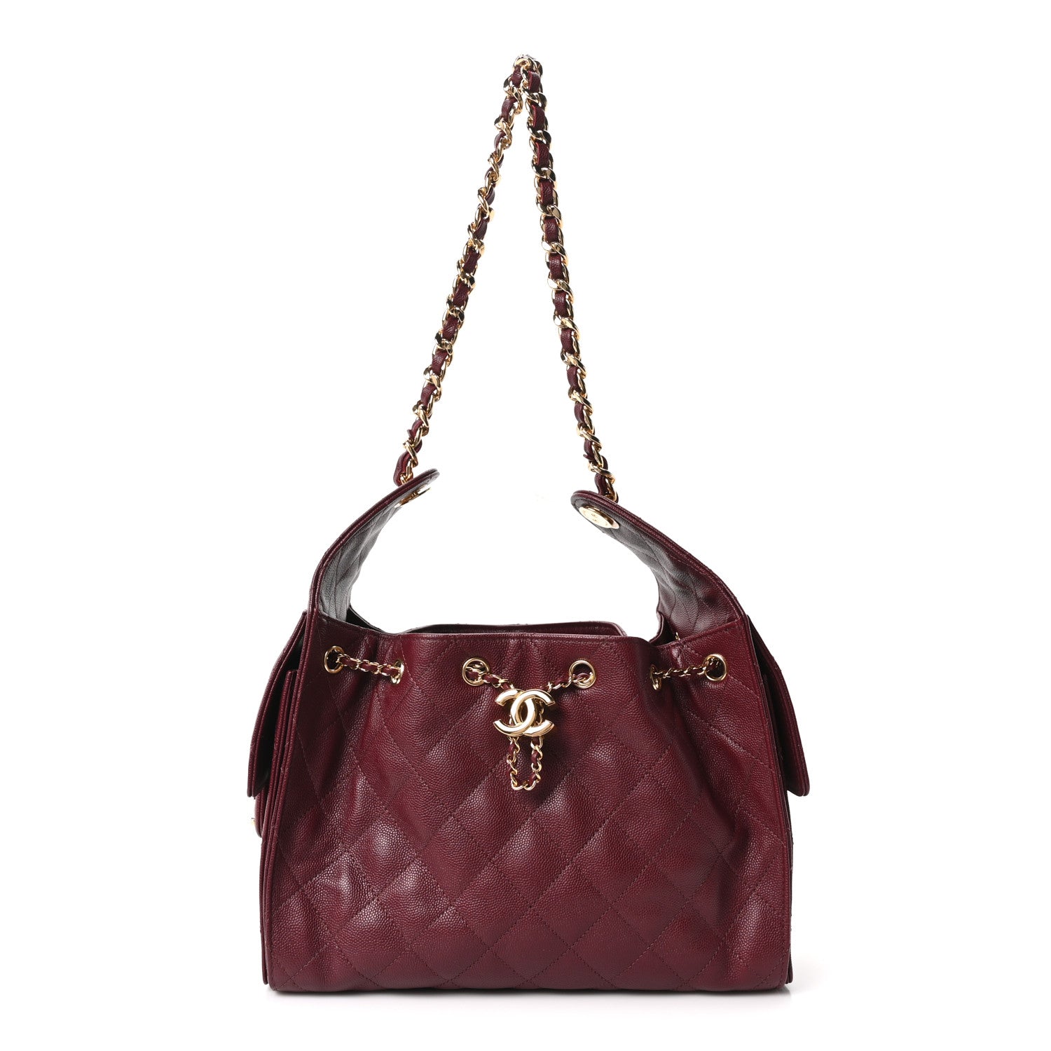 Chanel Caviar Quilted Small Chanel 25 Handbag Dark Burgundy 1 of 10