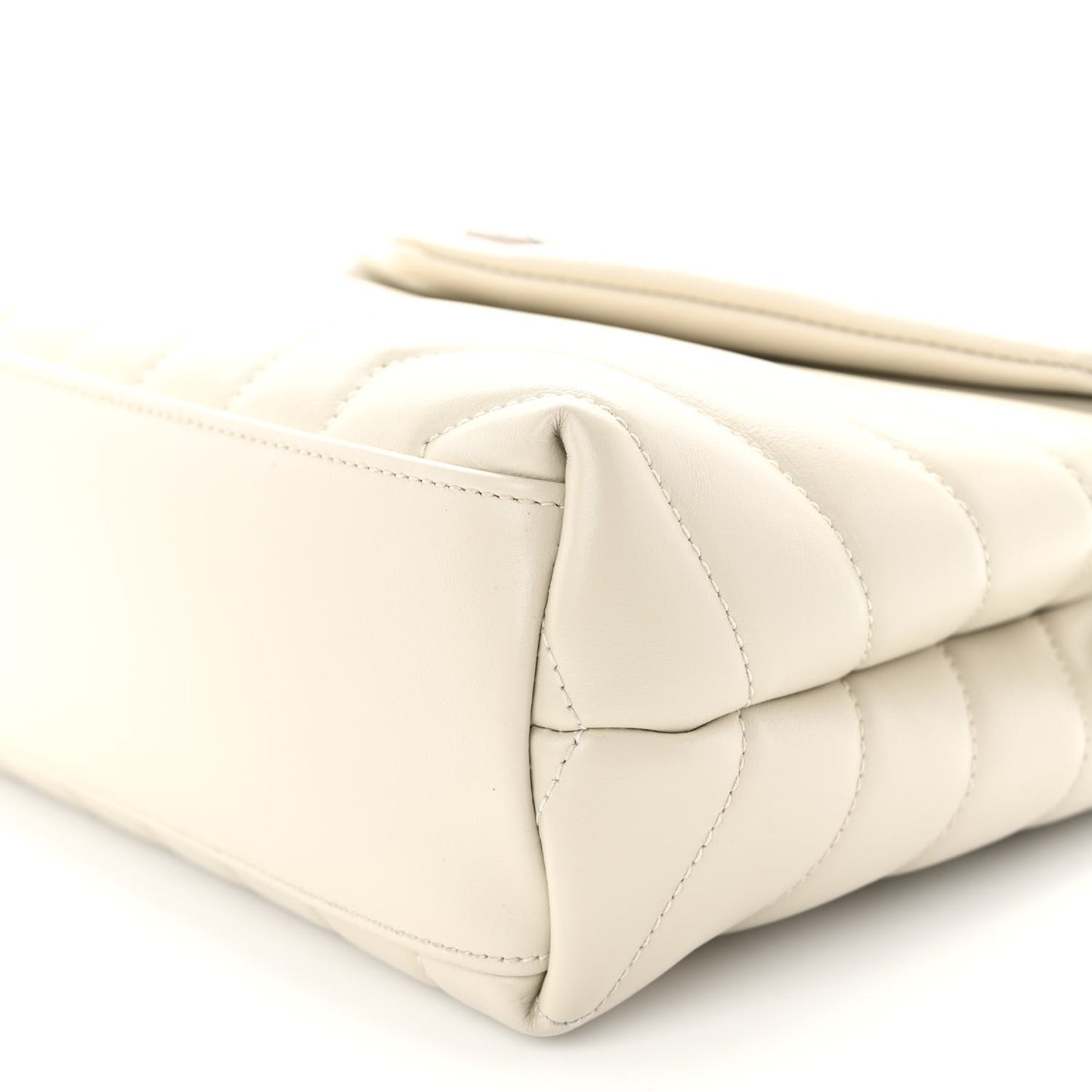 Calfskin Y Quilted Monogram Small Loulou Chain Satchel Ivory