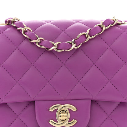 Chanel Lambskin Quilted Mini Square Flap Purple 8 of 10