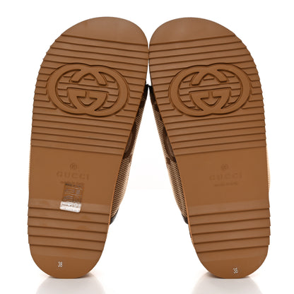 Gucci Monogram Jumbo GG Nappa Samoa Platform 40mm Slide Sandals 38 Camel Ebony New Acero 5 of 9