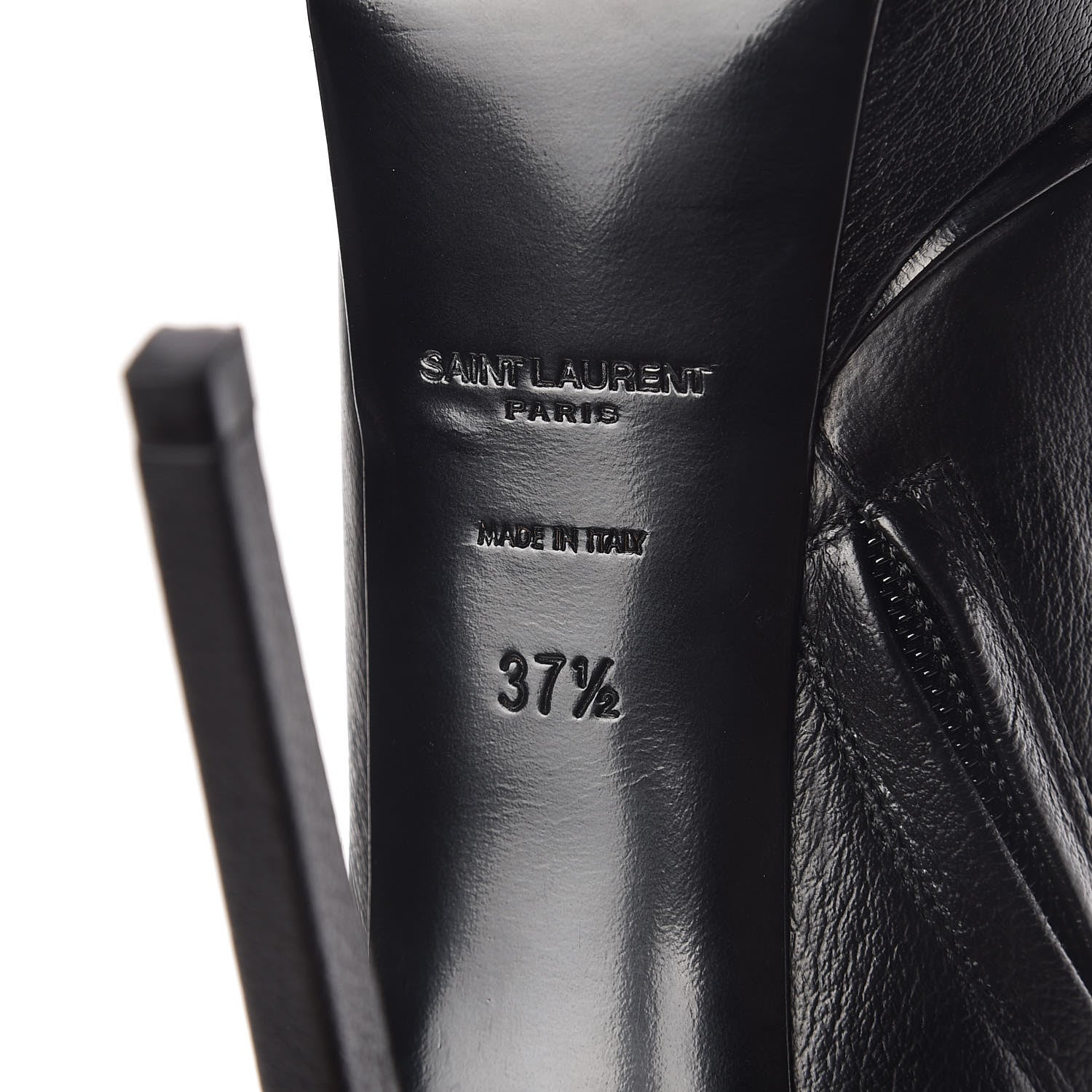 Saint Laurent Calfskin Studded Janis 105 Boots 37.5 Black 9 of 12
