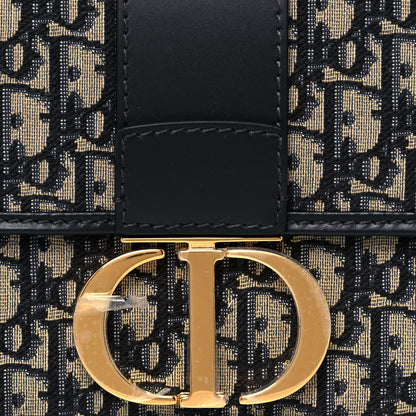 Christian Dior Oblique 30 Montaigne Chain Flap Bag Blue 8 of 14