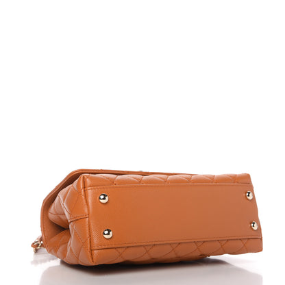 Chanel Caviar Quilted Mini Coco Handle Flap Light Brown 4 of 10