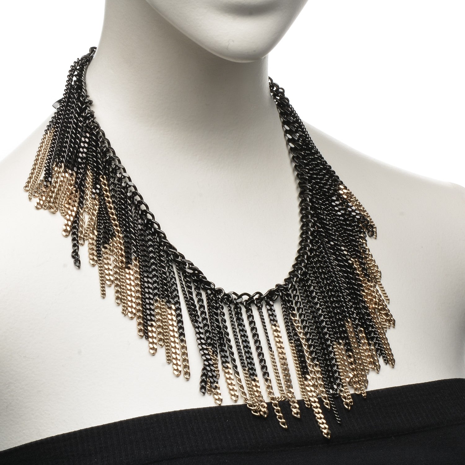 Chanel Multi Strand CC Short Collar Necklace Black Gold 2 of 5