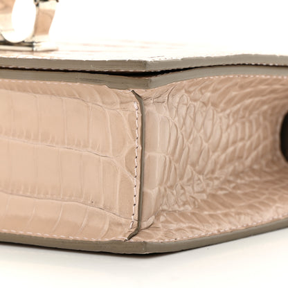 Alexander McQueen Shiny Crocodile Embossed Jeweled Satchel Sand 9 of 12