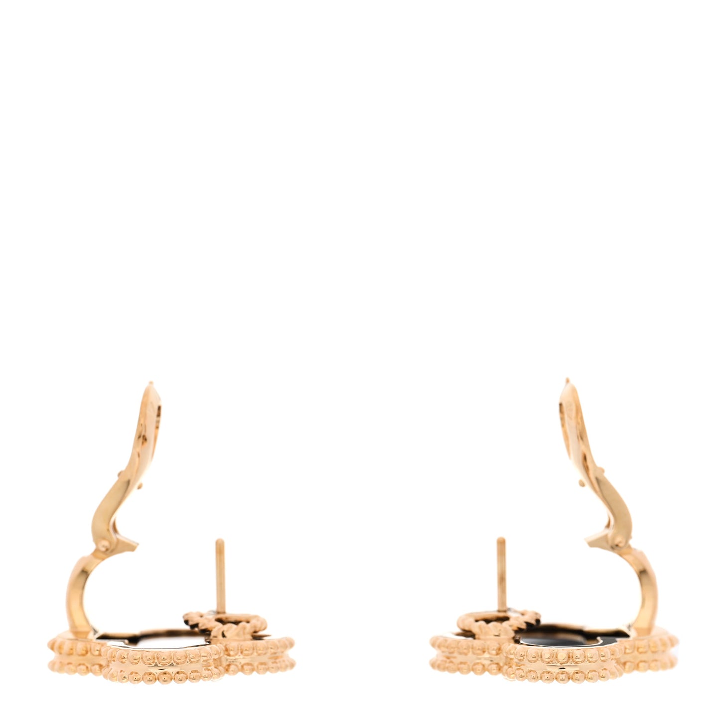 18k Yellow Gold Black Onyx Magic Alhambra Earrings