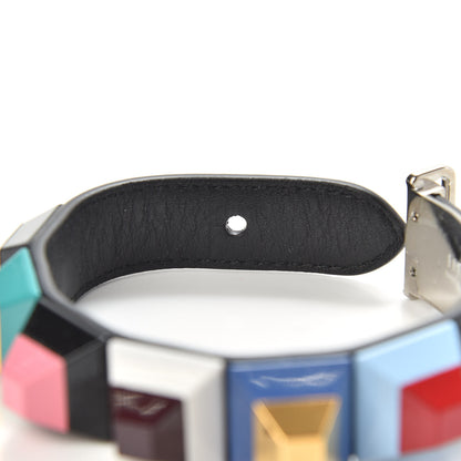 Fendi Calfskin Rainbow Studded Bracelet Multicolor 4 of 6